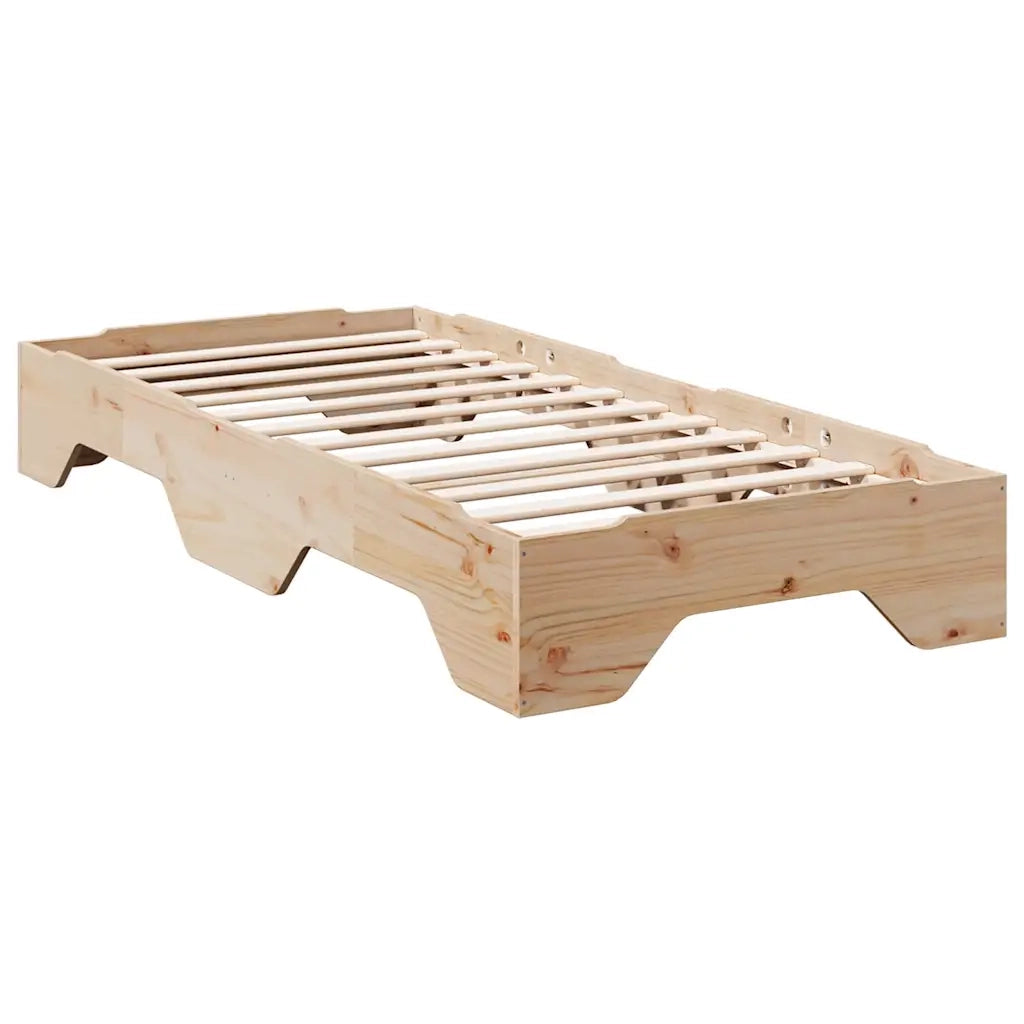 Giroletto senza Materasso Impilabile 75x190 cm Legno Massello 859211