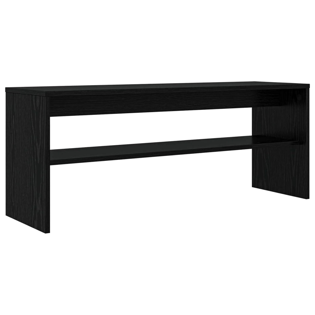 Mobile TV rettangolare moderno con contenitore funzionale 100 x 30 x 40 cm in legno di rovere nero 02_0058378