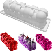 Silicone bakvorme per dolce 3D flessa di silicone morbida pieghevole facile da pulire per la preparazione di mousse di cioccolato utensili da forno per la preparazione di dolci fatti in casa (bianco)