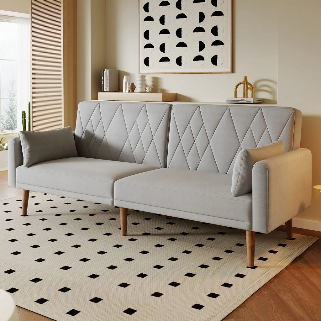 Divano Letto 2 Posti in Velluto ¨C MINIMAL ¨C Grigio