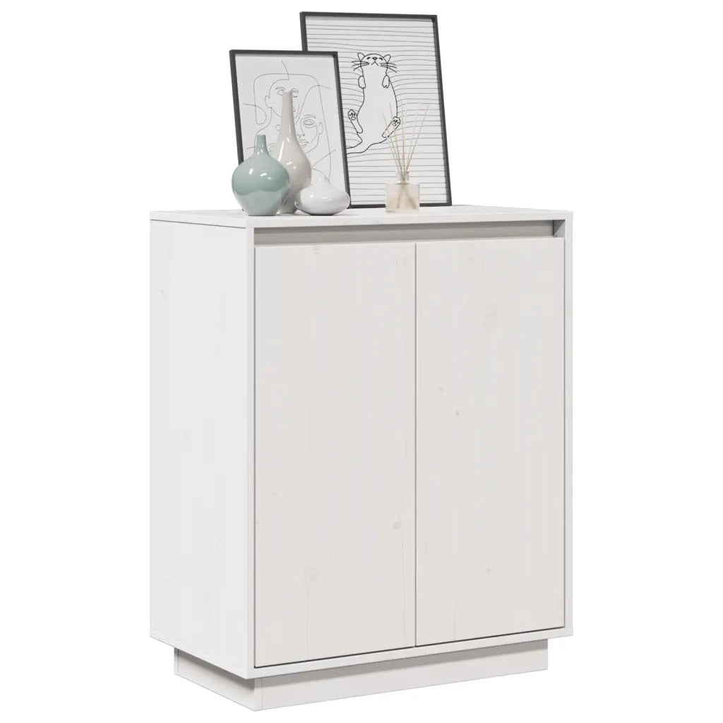 Credenza Bianca 60x34x75 cm in Legno Massello di Pino cod mxl 7643