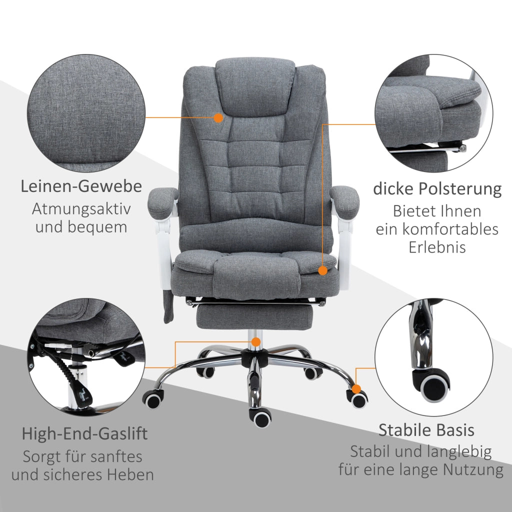 Sedia da ufficio con schienale regolabile e rotelle ¨C zephmum ¨C Grigio
