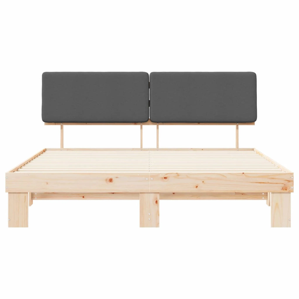 Letto con Testiera Rivestita Grigio scuro 200 x 200 cm