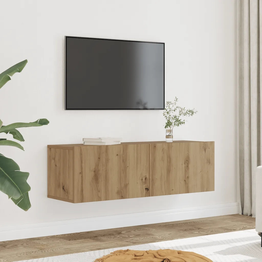 vidaXL Mobili TV a Parete 2pz Rovere Artigianale 100x30x30 cm