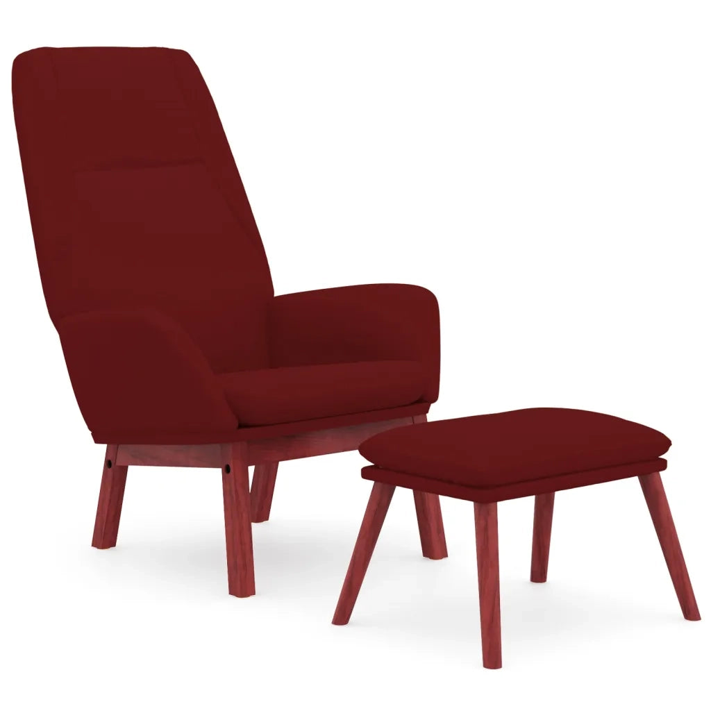Poltrona Relax con Poggiapiedi Rosso Vino in Tessuto 3097879