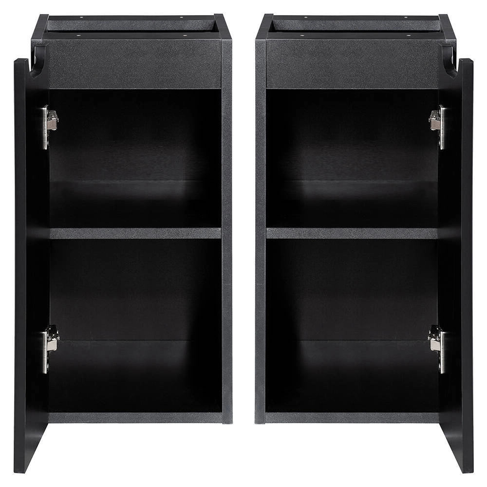 Armadietto Pensile NEWPORT con Anta e Ripiano 30x60x40 cm - Nero [en.casa]