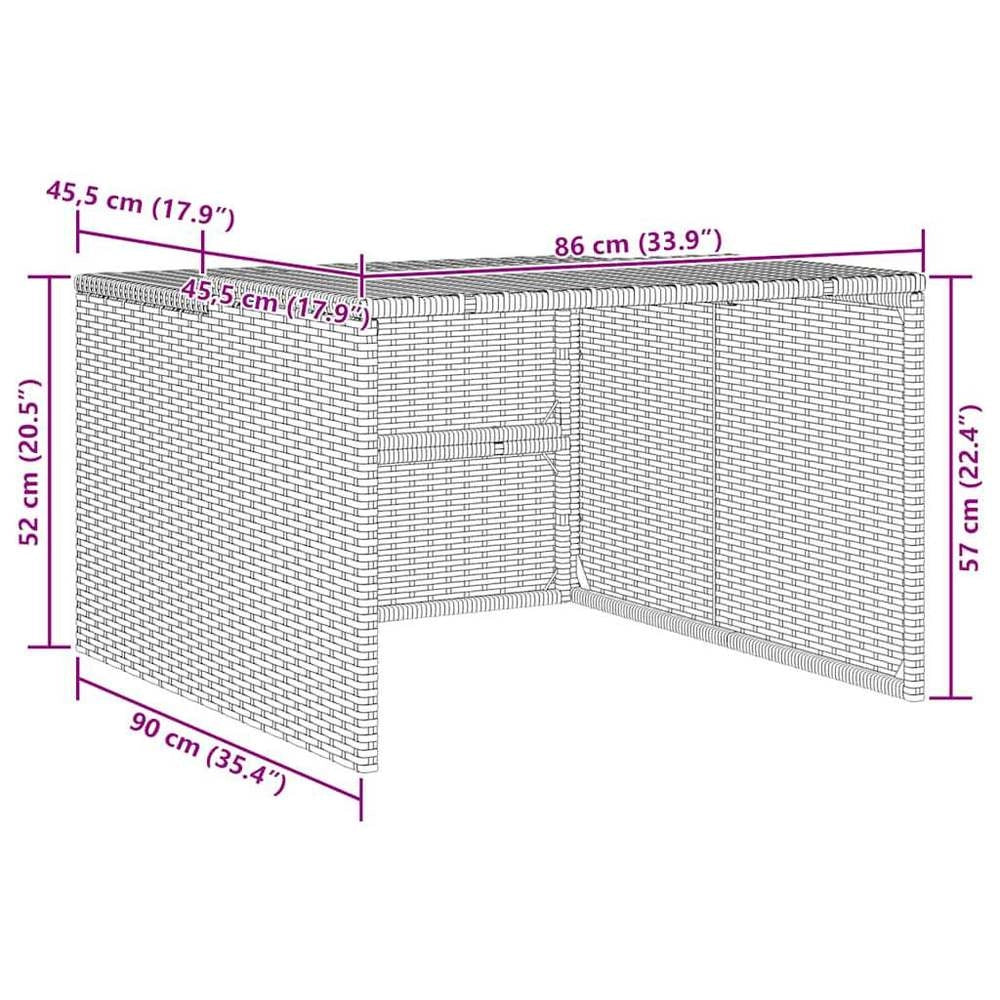 Robotic Lawnmower Garage, Brown, 86x90x52/57 Cm, Poly Rattan