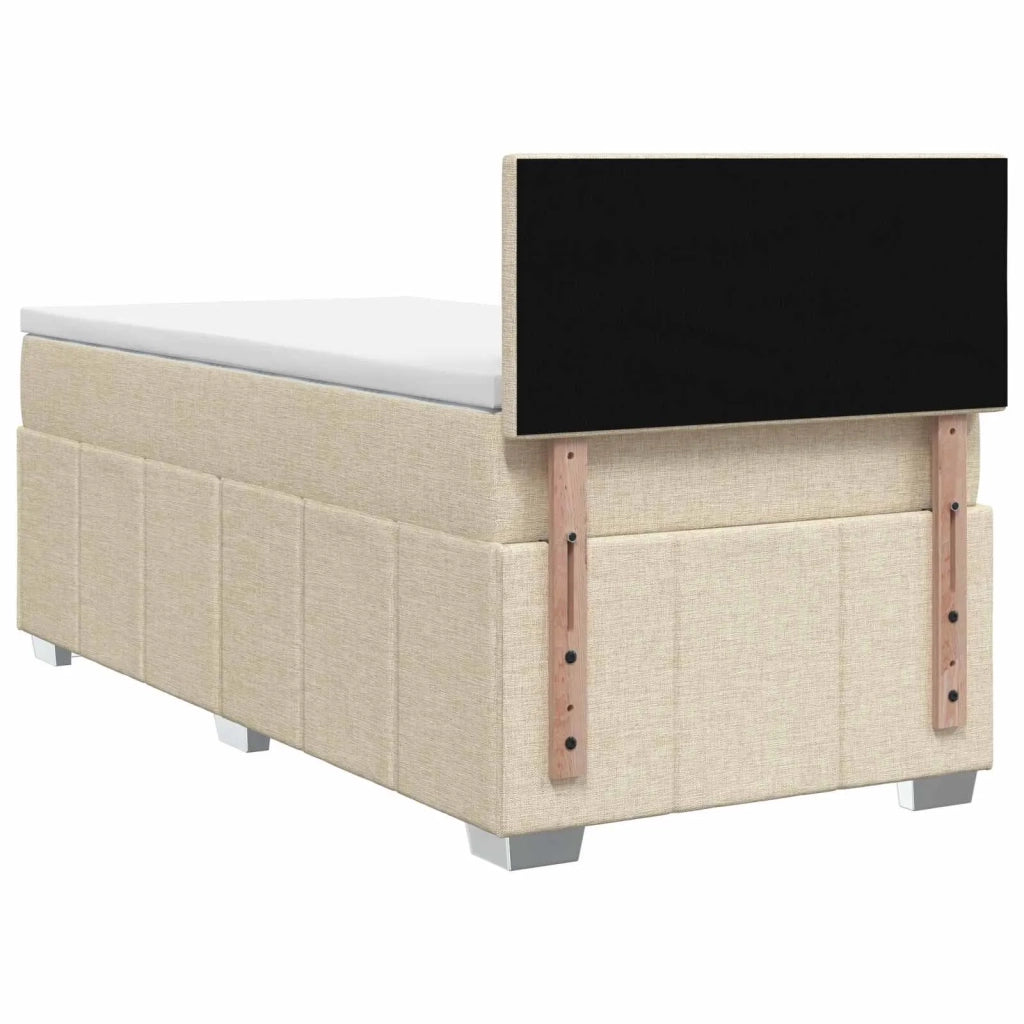 Letto box spring con materasso Crema 100 x 200 cm Tessuto 3451148