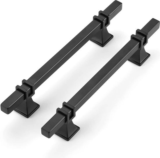 Maniglie per armadi, nero, 128 mm, maniglie per armadi, nero, maniglie per cassetti, maniglie per porte, armadi, cucina, maniglie per mobili, in acciaio inossidabile, maniglie per armadi, nero, 10 pezzi