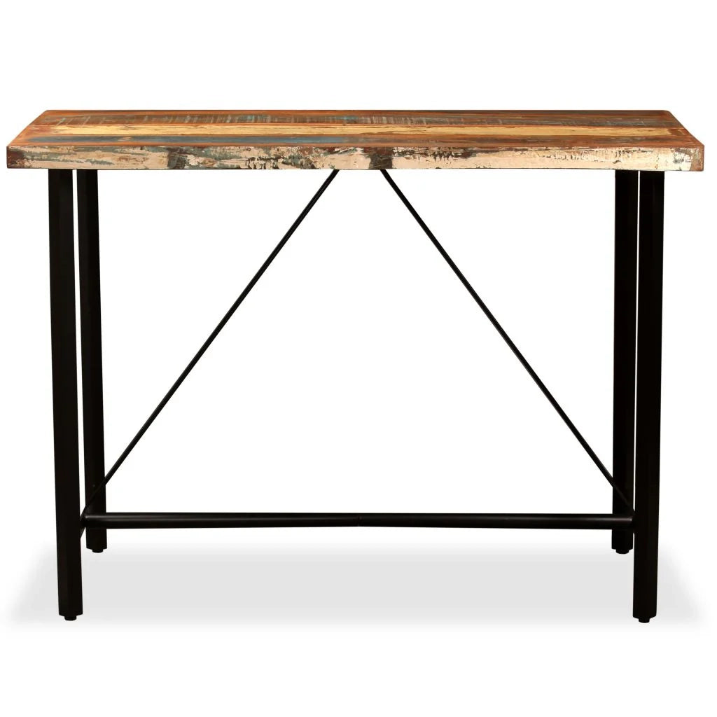 Tavolo alto stile bar/bistrot in legno massello di recupero 120 cm 0902083