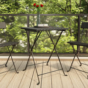 Tavolo Pieghevole da BistrÃ² Nero 55x54x71 cm Polyrattan cod mxl 34370