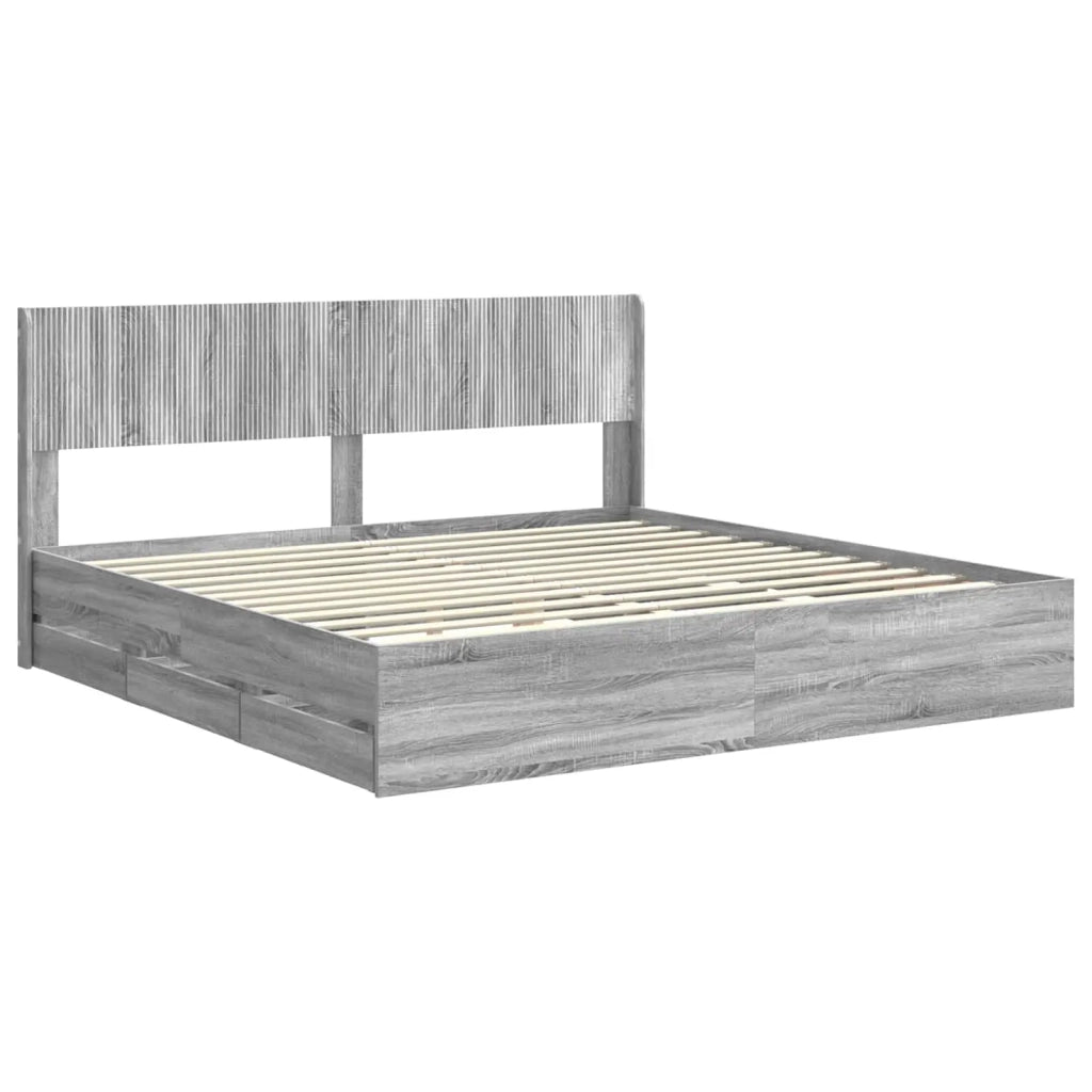 Struttura del letto con stoccaggio e testata Grigio Sonoma 3414280