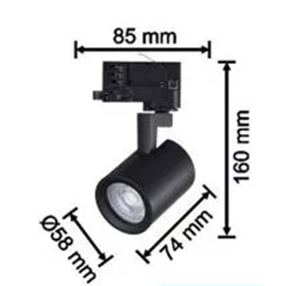 Trade Shop - Faretto Lampada Portafaretto Per Binario Trifase Direzionabile Attacco Gu10 Ip20 Tr8801 - Nero