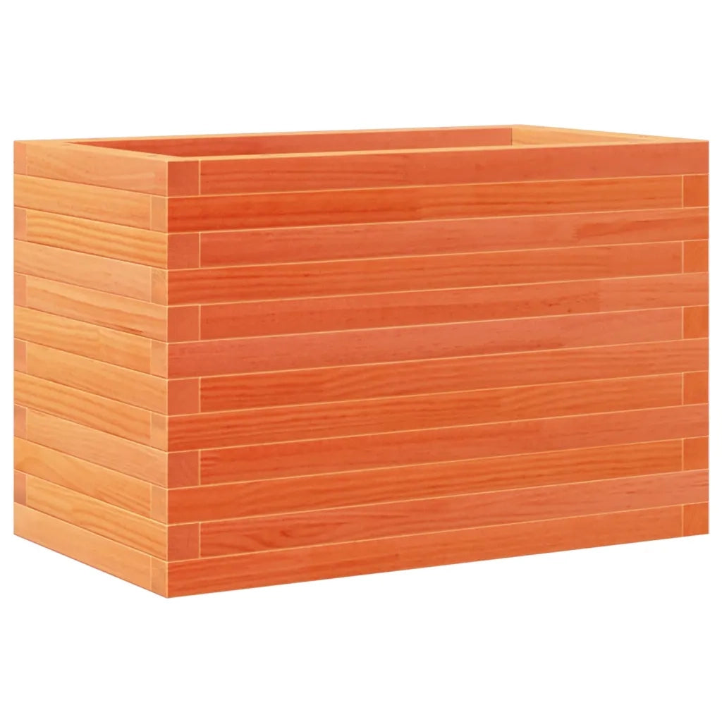 Fioriera | Cassetta per fiori | Vaso Giardino Marrone Cera 70x40x46 cm Legno Massello Pino