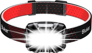 Lampada da Testa LED Ricaricabile - Con Sensore di Movimento - 8 Impostazioni - Inclusa Batteria - Per Campeggio, Corsa, Pesca, Escursioni