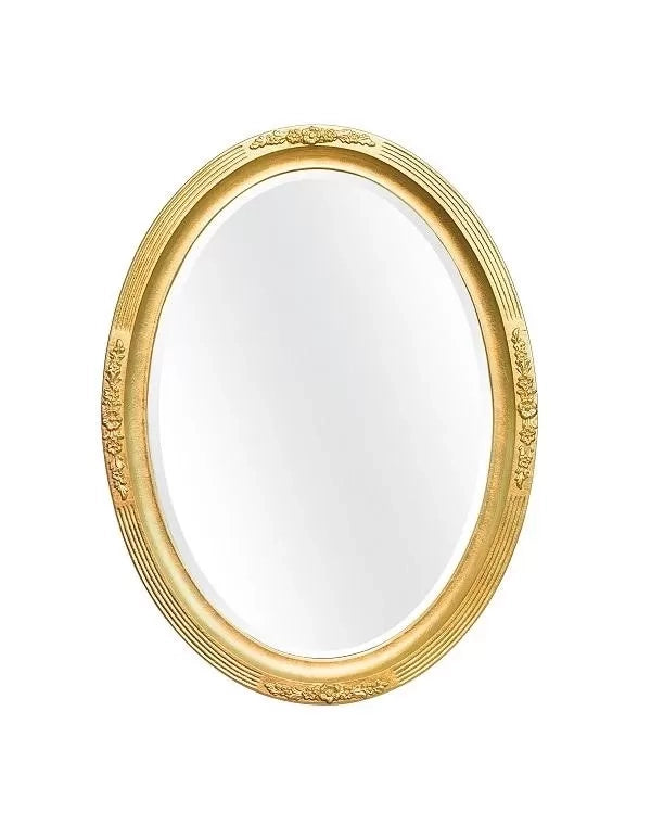 Mobili2g - specchiera in foglia oro ovale- misure: l.60 x h.80 x p.5