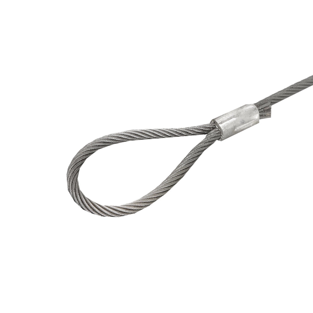 Cavo/fune in acciaio per verricello con spessore di 24 mm e lunghezza di 4 m con anelli per il traino o il sollevamento
