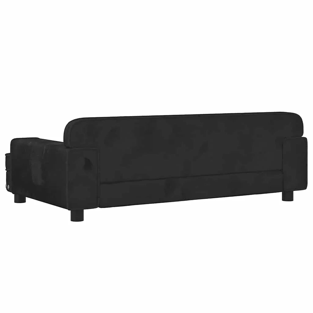 Cuccia per cani con cesto divano confortevole 90 x 53 x 30 cm velluto nero 02_0042998
