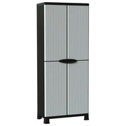 Mobile contenitore compatto in plastica grigia 68 x 39 x 171 cm con ripiani regolabili design moderno 02_0046945