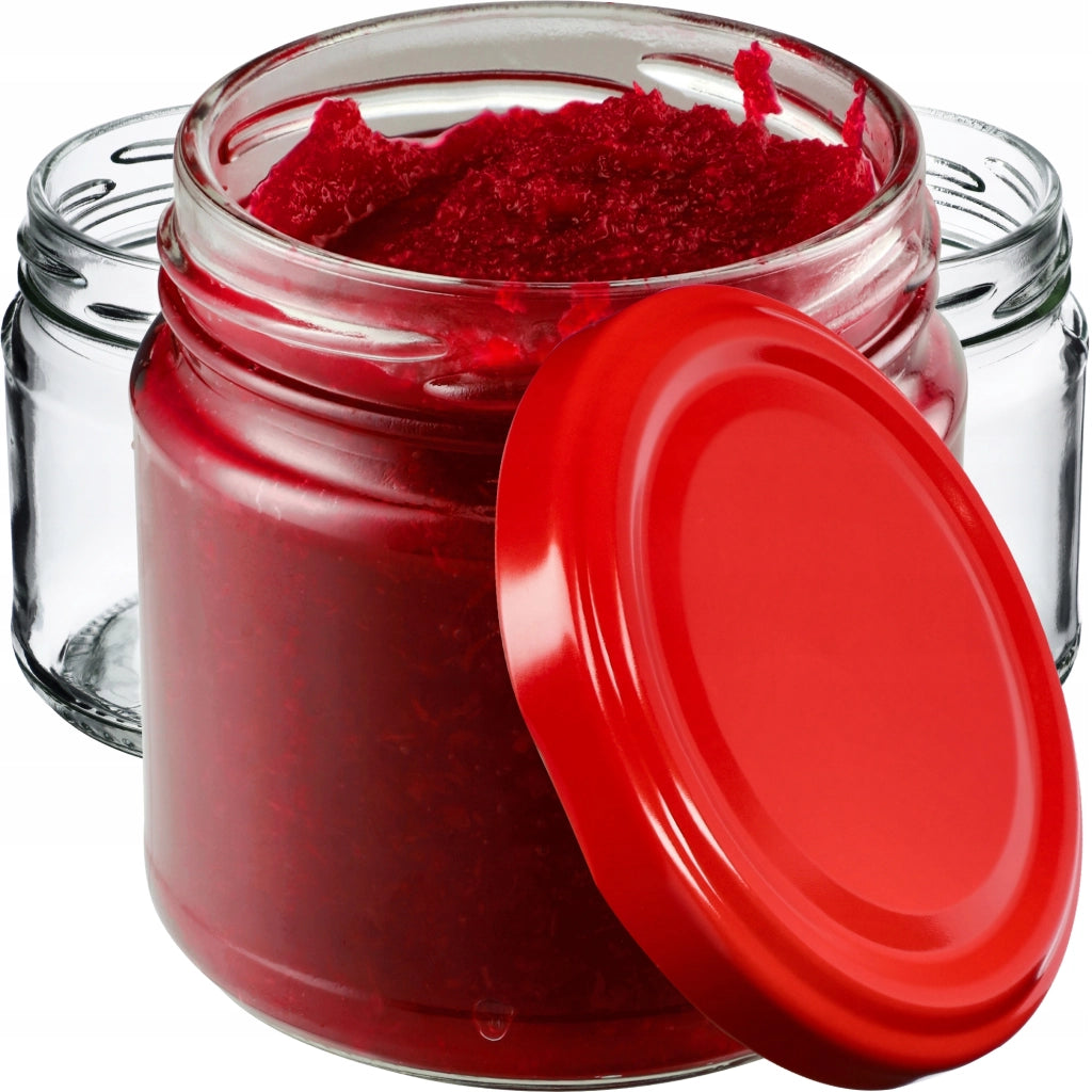 Barattoli per conserve KADAX Lerma 200 ml 10 pezzi 66 mm + coperchi rossi