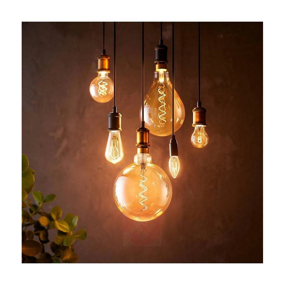 Trade Shop - Portalampada Vintage Stile Retro' Sospensione Pendente E27 Bronzo Ottone E27-02 -