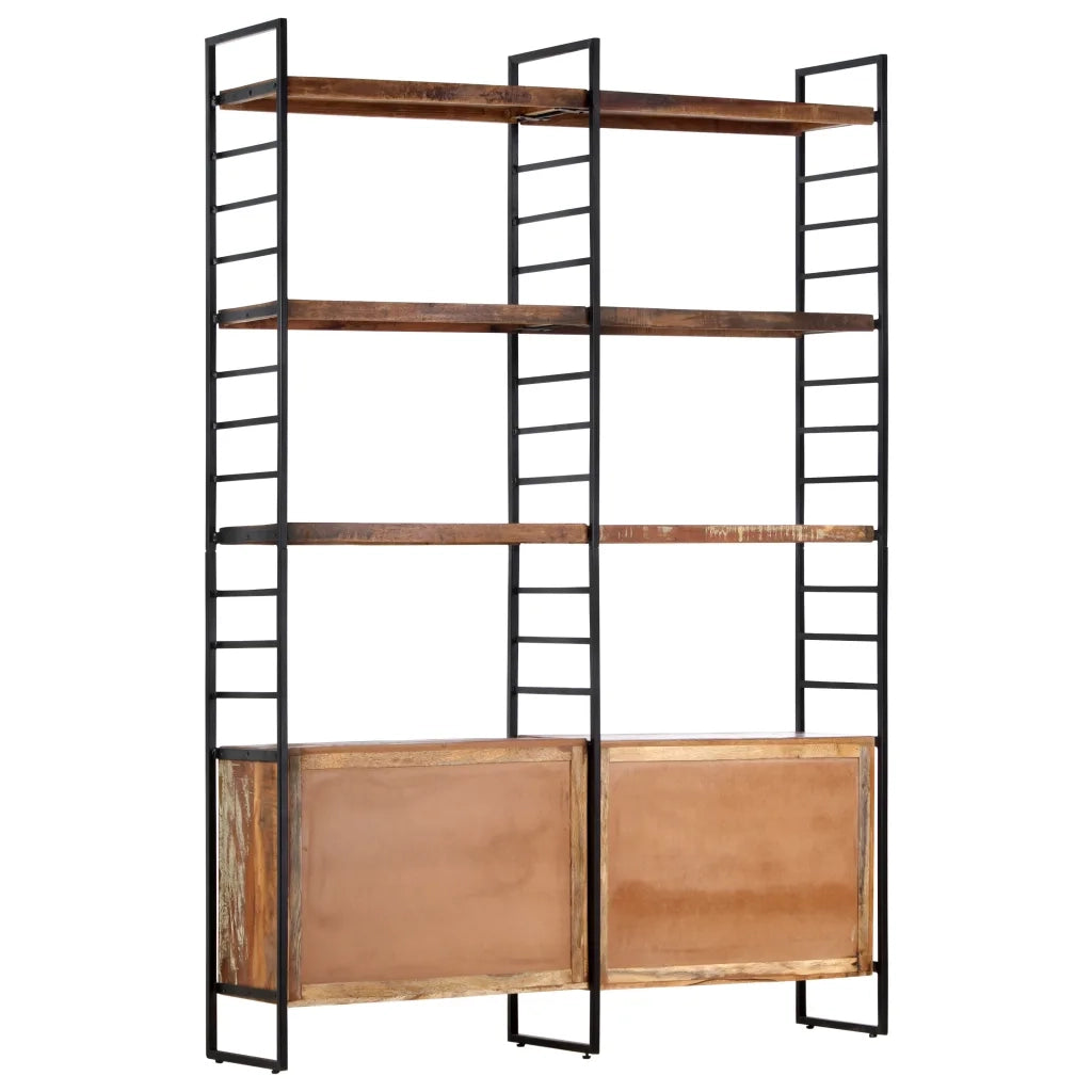 Libreria a 4 Livelli Legno Massello di Recupero 124x30x180 cm  cod mxl 15547
