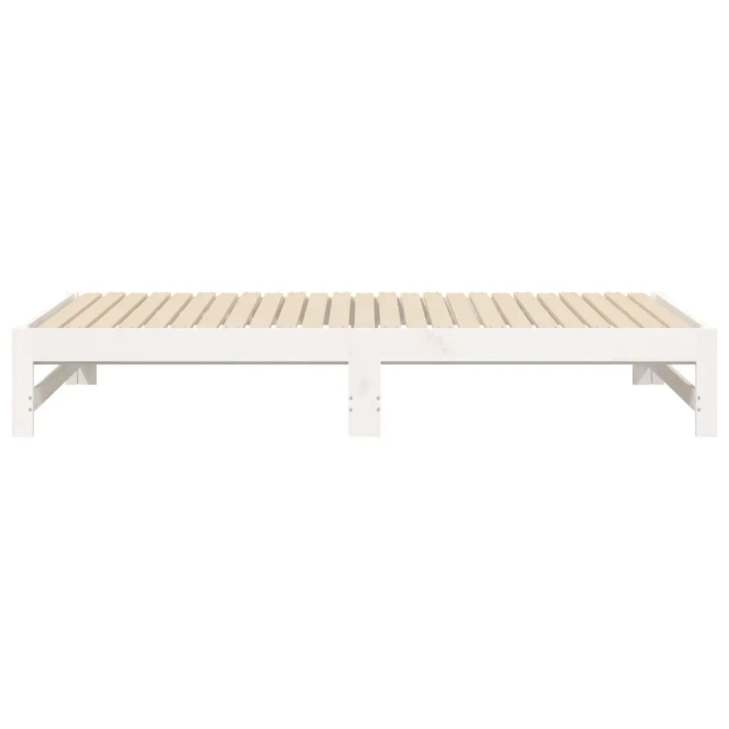 Dormeuse Estraibile Bianca 2x(90x190) cm Legno Massello di Pino 823415