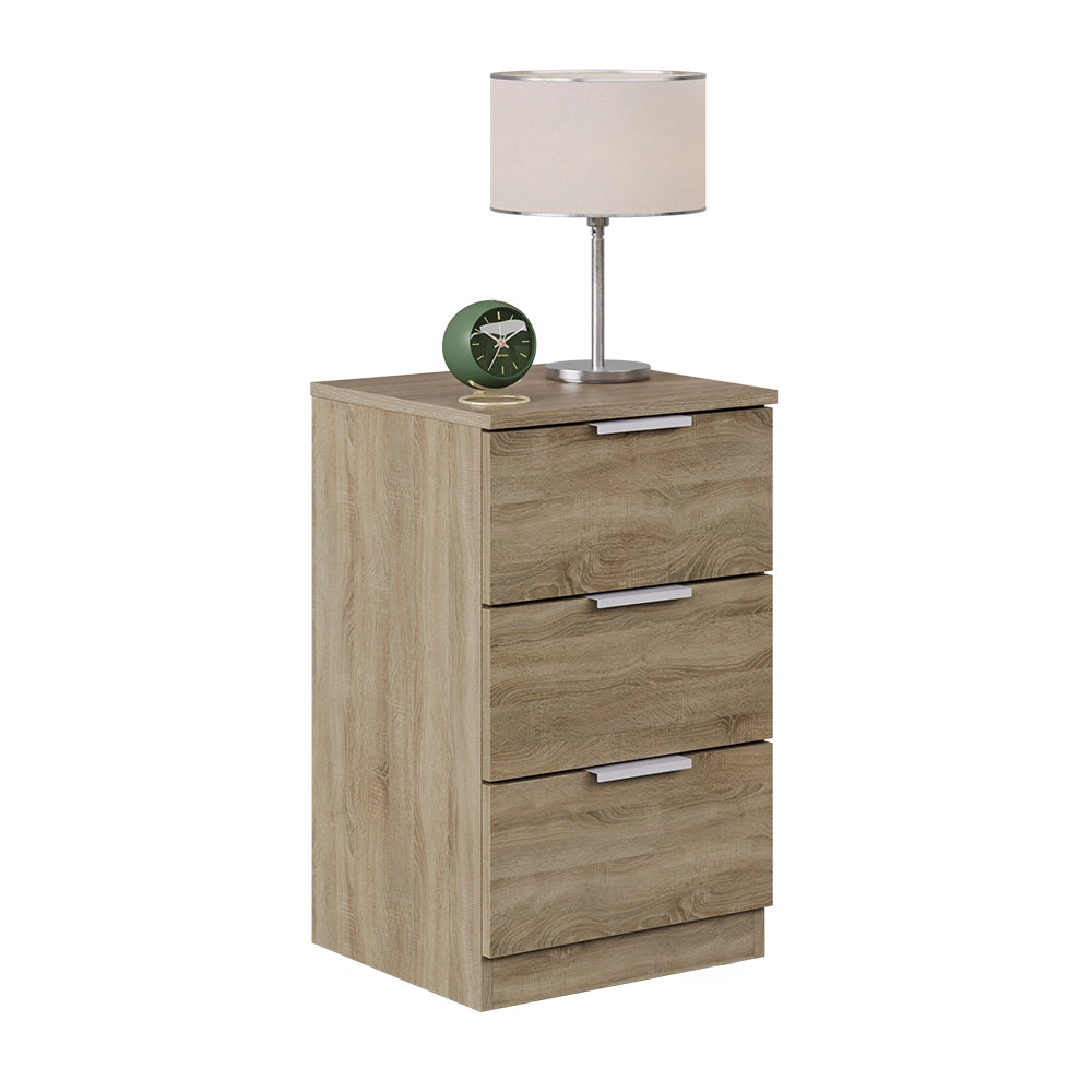 Vicco Comodino camera da letto Sonoma 37.6 x 61.8 cm con 3 cassetti