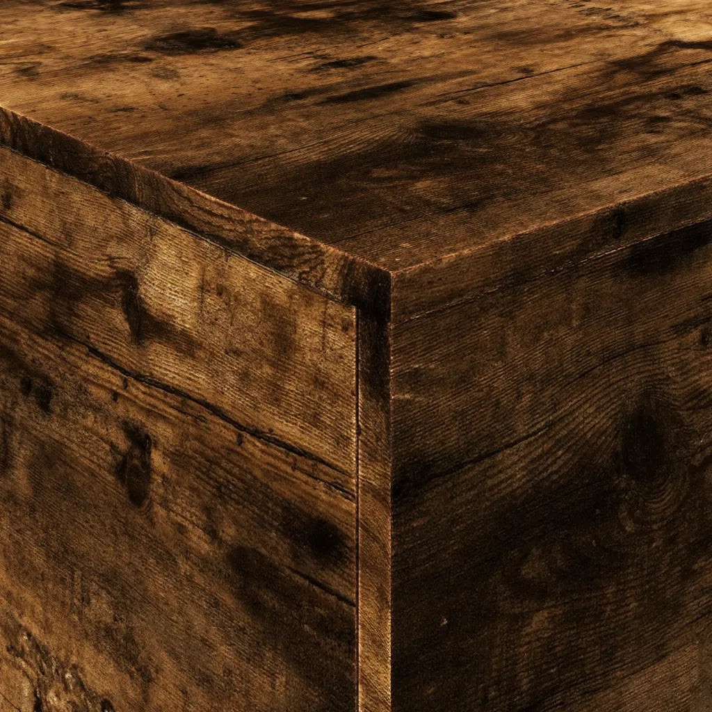 Tavolino da Soggiorno con Luci LED Rovere Fumo 90x50x40 cm 839879