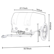 RIMORCHIO BICICLETTA CARGO 69x48x34 cm Acciaio Nero Grigio 40 kg