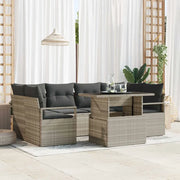 Set Divano da Giardino 7 pcs Grigio chiaro polyrattan 3348758