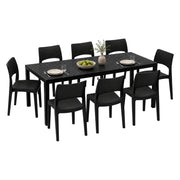 Salottino Outdoor Masiba, set Salotto da Esterno 8 Posti Made in Italy, Nero Antracite