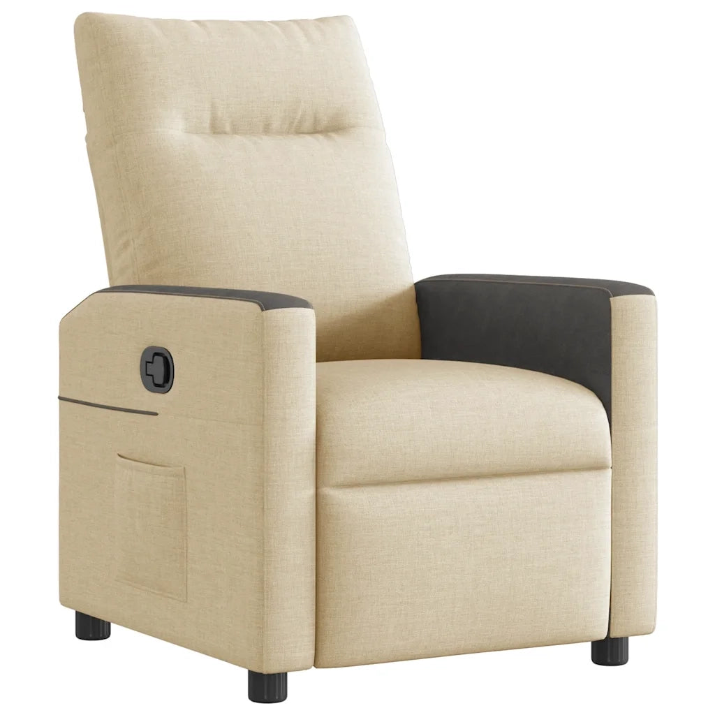 Divano Sedia-Poltrona Reclinabile in Tessuto Crema 394102