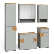 Vicco Set di mobili da bagno Grigio/Artisan 5 parti