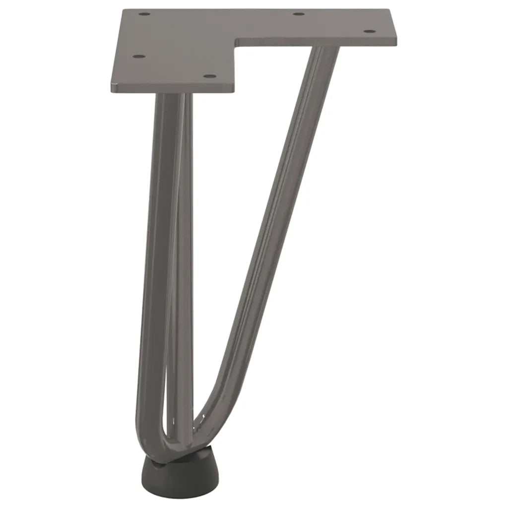 Gambe a forcina per tavolino 4 pz-Set di 4 Gamba per Tavolo in acciaio naturale 20 cm in acciaio massiccio 242438