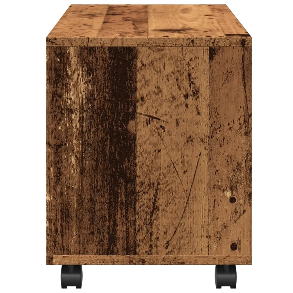 Mobiletto con Ruote Legno Antico 72x33x42,5 cm in Truciolato CFW5550022