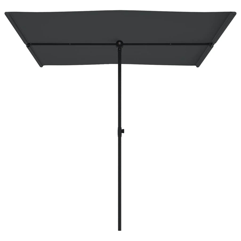 Ombrellone da esterno con palo in alluminio 2 x 1,5 m nero 02_0008228
