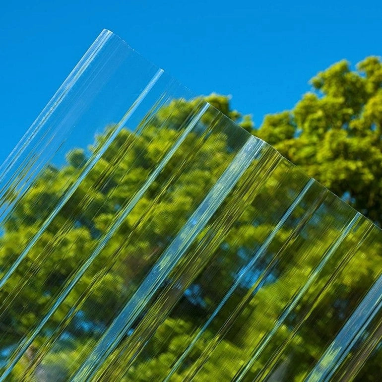 5 Lastra di Policarbonato Corrugato "SuperDur" GRECA 76/18 mm CLEAR 1060X2000mm con protezione UV