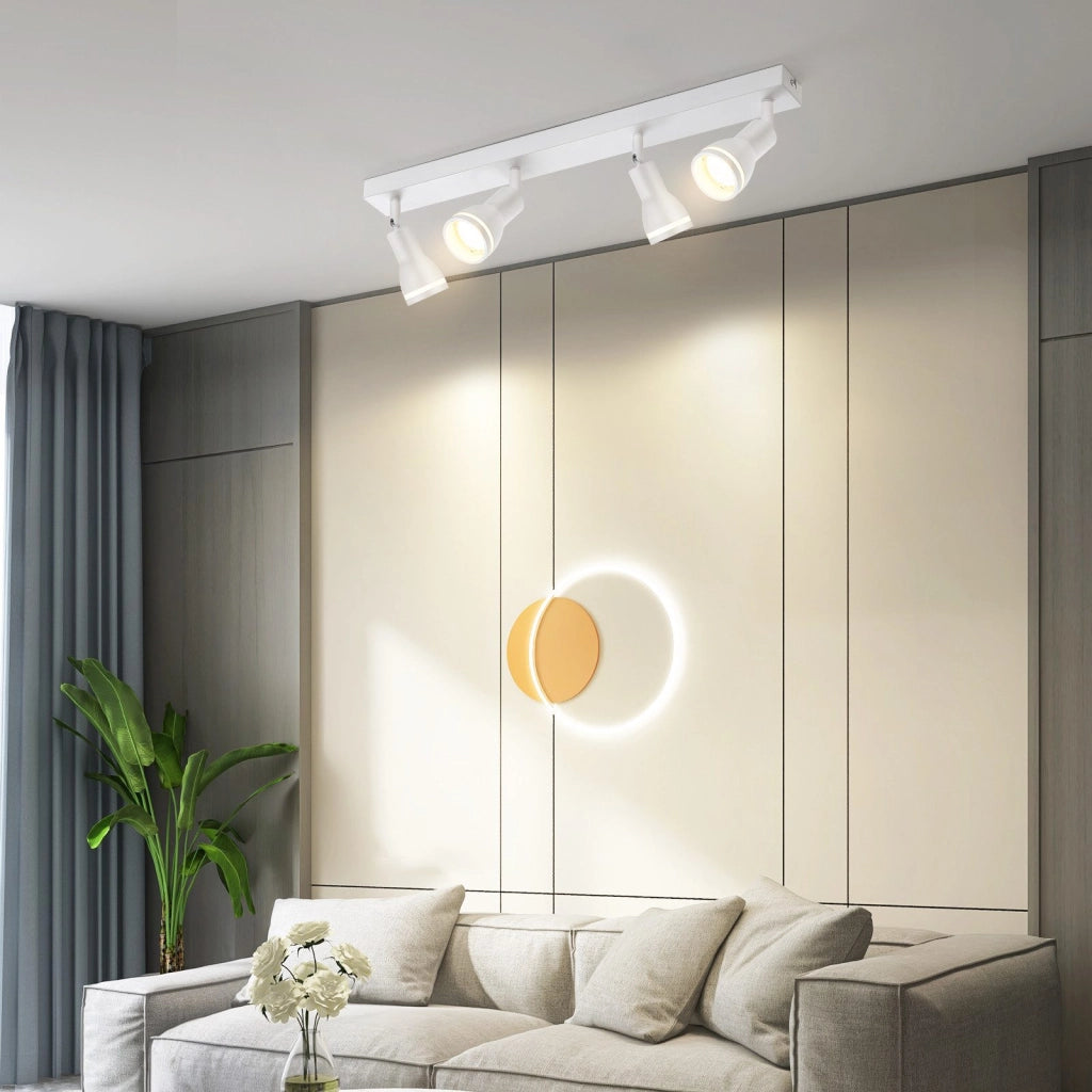 ZMH Faretto da soffitto bianchi 4 luci GU10 metallo orientabili per cucina ufficio soggiorno senza lampadina