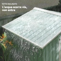 Casetta da Giardino in Lamiera di Acciaio con Porte Scorrevoli, 213x130x185cm, Verde Chiaro