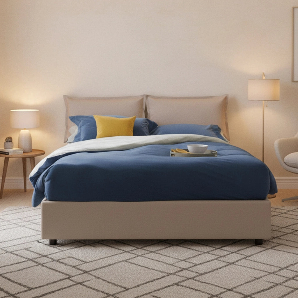 Letto Matrimoniale Viburno, Letto Matrimoniale Contenitore Made in Italy, Grigio