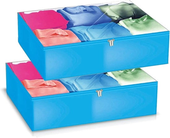Ottomana contenitori di stoffa per ripostigli - contenitore - 2 pezzi - 55 x 45 x 15 cm - 37L