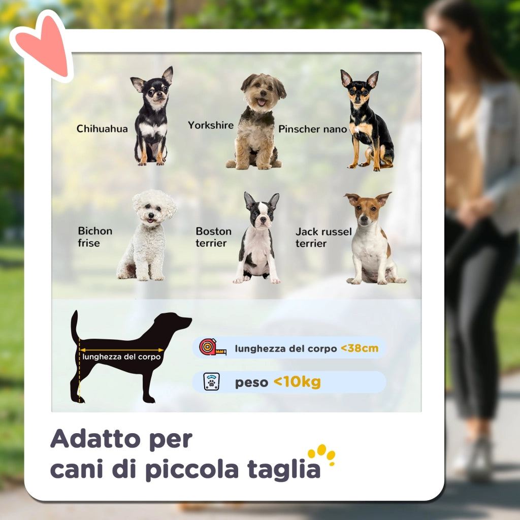 Passeggino per Cani Piccoli Pieghevole con Guinzaglio Integrato Verde
