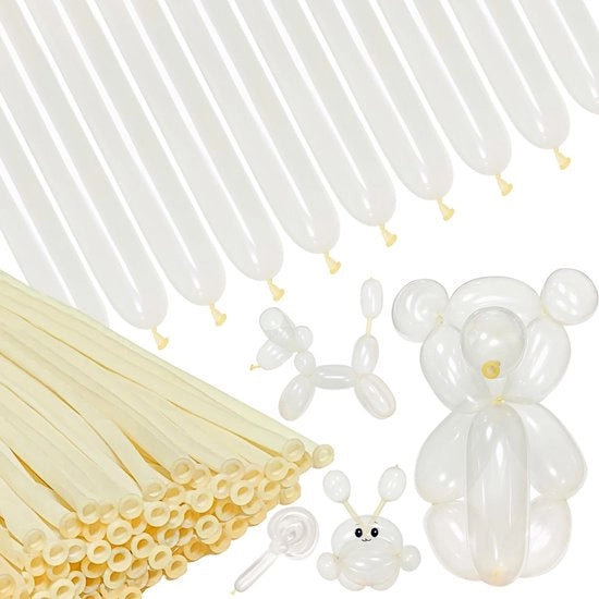 Set di palloni da modellare 100 pezzi - Palloni trasparenti 260 - Palloni di lattice lunghi - Set di arte dei palloni - Decorazione per feste - Adatto per bambini