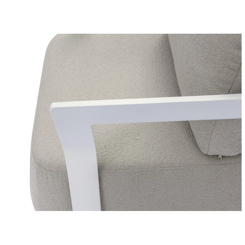 Salotto Monaco Alluminio Bianco Cuscini Alti Beige Moia