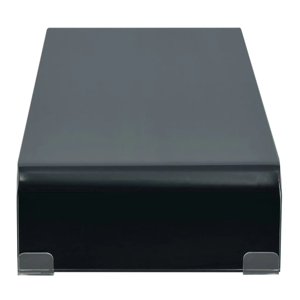 Mobile TV credenza design pratico supporto per monitor 70 cm vetro nero 2502230