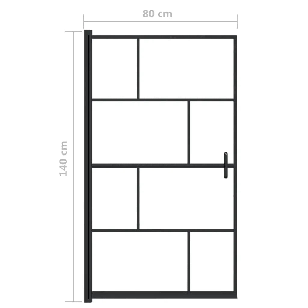 Pannello per Box Doccia in ESG 80x140 cm Nero CFW3488396