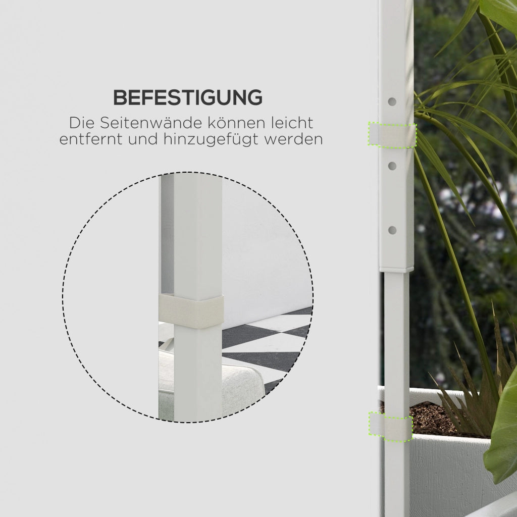 Tende per gazebo da giardino ¨C Xylo ¨C 2 pezzi con finestre e porte, bianco, 3x6m/3x3m