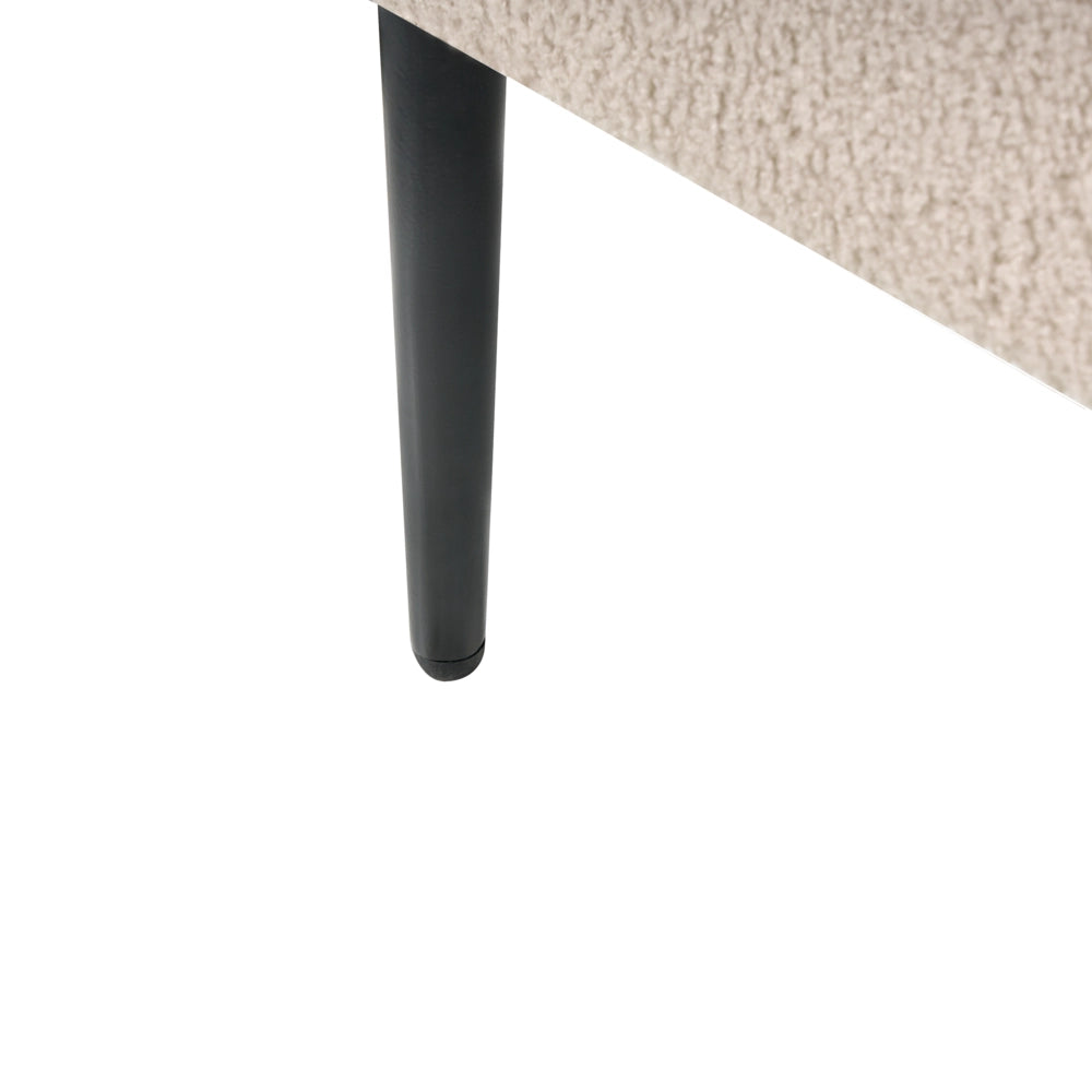 Letto beige bouclè tappezzeria doppia dimensione gambe dorate testiera con rete a doghe 120 x 200 cm design minimalista