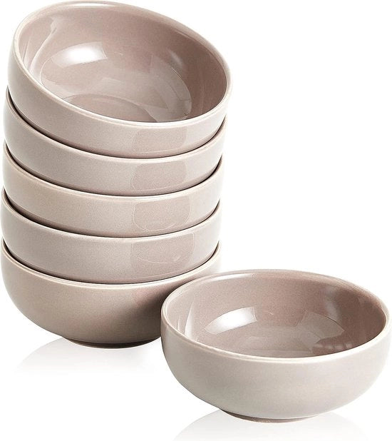 Set di ciotole mini in ceramica, 60 ml, 7 cm, con 6 pezzi (grigio)
